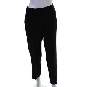Ter Et Bantine Women's Hook Closure Flat Front Straight Leg Pants Black Size 44